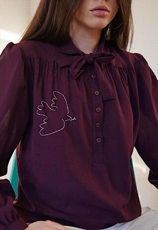 HAND EMBROIDERED PURPLE SHIRT