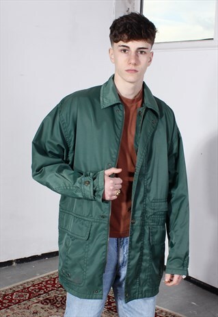 VINTAGE K-WAY GREEN WATERPROOF JACKET