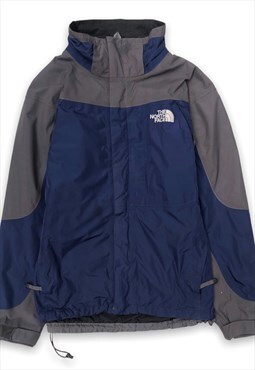 North Face navy grey panel rain jacket