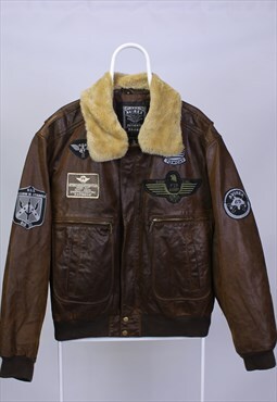 Avirex vintage aviator heavy leather jacket M L Tomcat USA