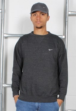 Vintage Nike Crewneck Basic Sports Sweatshirt in Grey Medium