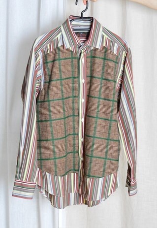 Y2K Colourful Stripped Houndstooth Preppy Long Sleeve Shirt