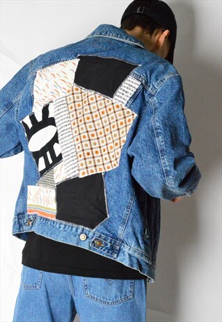 REWORKED VINTAGE 90S PATCHWORK DENIM JACKET