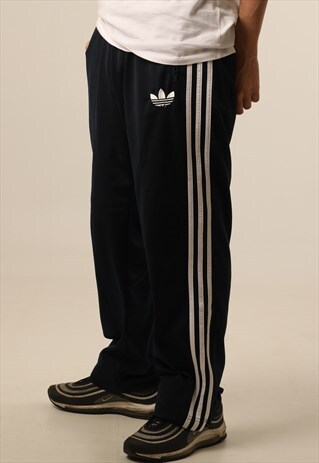 VINTAGE ADIDAS EMBROIDERED LOGO TRACK BOTTOMS