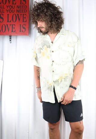 VINTAGE CRAZY PATTERN OVERSIZED SHORT SLEEVED SHIRT