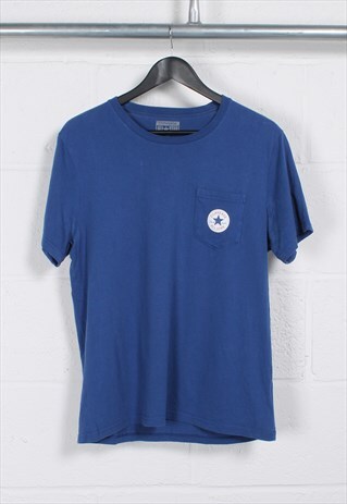 Vintage Converse T-Shirt in Blue Crewneck Logo Tee Medium