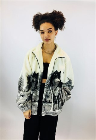 WOLF FESTIVAL RAVE SOFT TEDDY BEAR FLEECE COAT