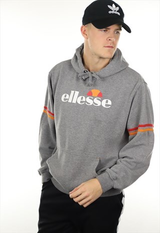 VINTAGE ELLESSE SPELL OUT HOODIE SWEATSHIRT