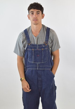VINTAGE 90S BLUE DENIM DUNGAREES