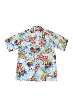 Vintage 90's Tommy Hilfiger Nylon Shirt Tropical Pattern