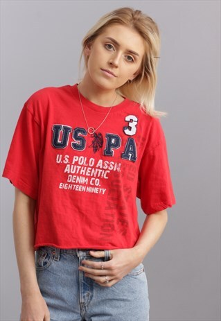 VINTAGE U.S. POLO ASSN. CROPPED T-SHIRT Z43