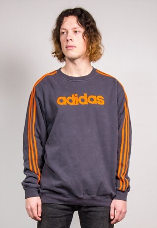 90'S VINTAGE GREY ADIDAS SWEATSHIRT JUMPER
