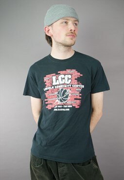 Vintage Community Basketball T-Shirt in Black