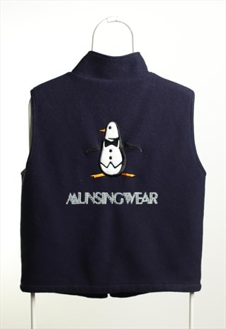 Grandslam Munsingwear Vintage Fleece Embroidery Gilet Navy