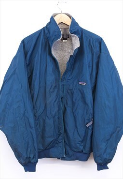 Vintage Patagonia Bomber Jacket Blue Fleece Lined With Logo