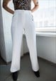 Vintage White Straight Stretchy Trousers