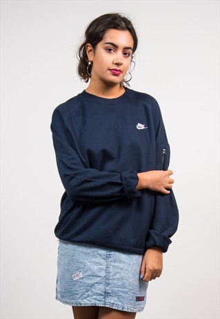 90'S VINTAGE NAVY BLUE NIKE SWEATER SWEATSHIRT