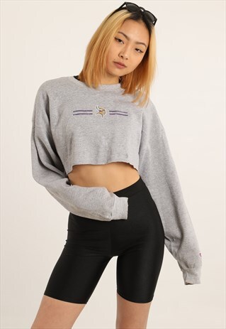 VINTAGE CHAMPION PRINTED CROPPED SWEATSHIRT