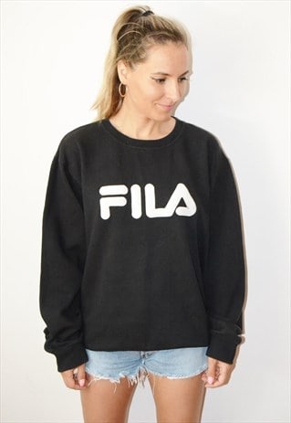 VINTAGE 90S FILA EMBROIDERED LOGO SWEATSHIRT JUMPER