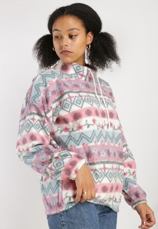 VINTAGE PATTERNED PULL OVER FLEECE Z57