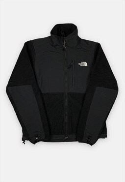 The North Face embroidered black fleece jacket womans size S