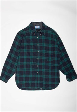 Pendleton wool green/black checked long sleeved shirt