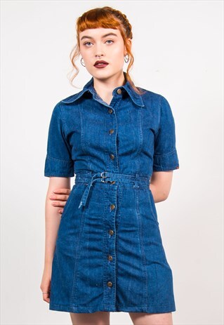 VINTAGE 70'S DENIM SHIRT DRESS