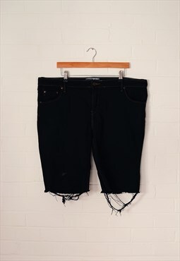Vintage LEVI'S Cut Off Bermuda Denim Shorts Black W42 BV1619