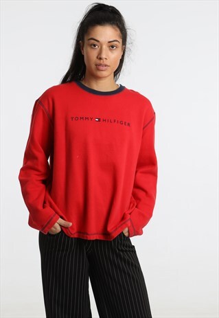 90S TOMMY HILFIGER PRINTED SPELLOUT SWEATSHIRT