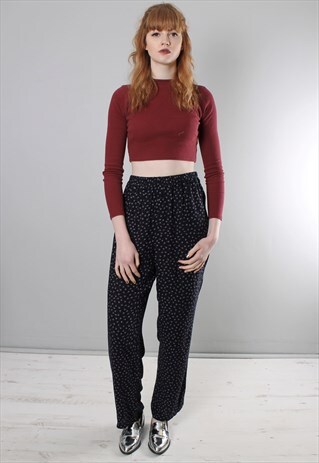 VINTAGE 80S FLORAL PATTERNED HIGH WAISTED TROUSERS