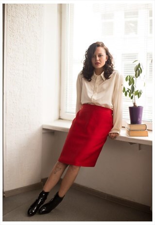 VINTAGE 90'S RED MINI SKIRT