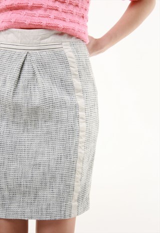90S VINTAGE MAX MARA LINEN PENCIL MINI SKIRT 369