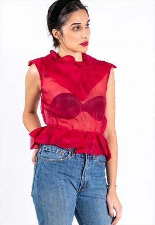 VINTAGE 80S BLOUSE HANDMADE SILKY SP202429