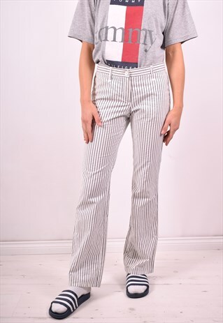 BURBERRY WOMENS VINTAGE TROUSERS W30 L31 WHITE STRIPES 90'S