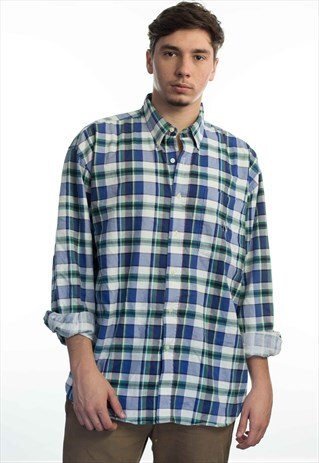 VINTAGE NAUTICA LOGO FLANNEL SHIRT 90S XL 13