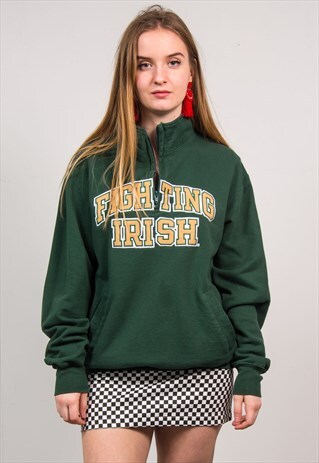 CHAMPION 90'S FIGHTING IRISH QUARTER ZIP SWEATSHIRT