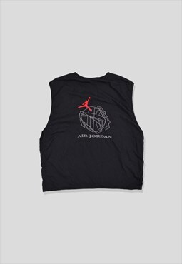 Vintage 90s Nike Air Jordan Embroidered Logo Vest in Black