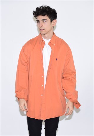 VINTAGE 90S ORANGE RALPH LAUREN BLAKE SHIRT