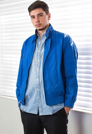 VINTAGE BLUE BOMBER JACKET 90S M 18.6