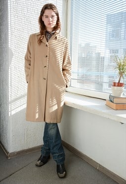 Vintage Beige Wool Blend Coat