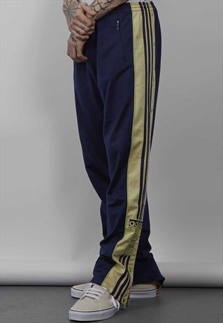 VINTAGE 80S ADIDAS BADGED BLUE/ YELLOW JOGGERS