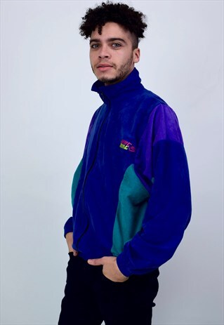 VINTAGE 90'S NIKE BLUE, PURPLE & GREEN FLEECE