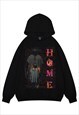 KING PRINT HOODIE PSYCHEDELIC PULLOVER GOTHIC TOP IN WHITE