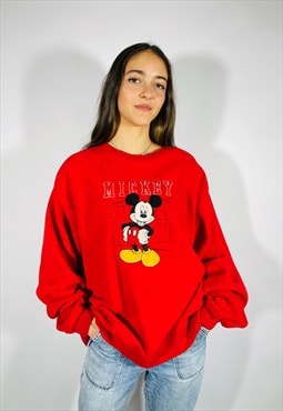 Vintage Size XL Disney Oversized Sweatshirt in Red