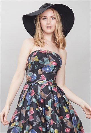 VINTAGE 50'S FLORAL PRINT DRESS