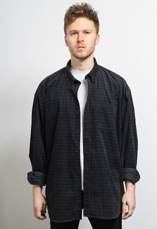 VINTAGE CORDUROY CORD SHIRT BLUE