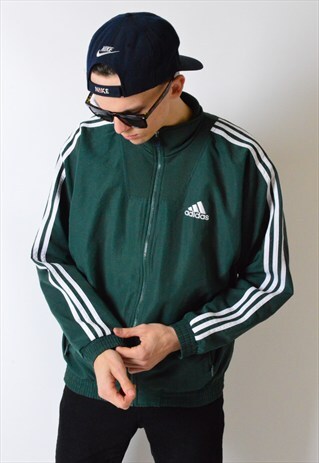 VINTAGE 90S GREEN ADIDAS TRACK JACKET
