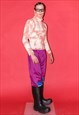 Y2K VINTAGE TIE-DYE RIBBED TURTLENECK JUMPER IN CANTALOUPE