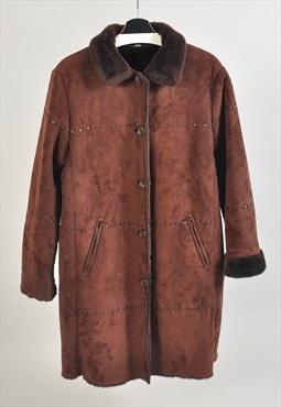 Vintage 00s faux fur coat in brown