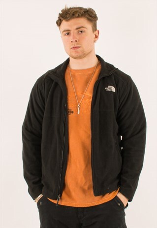 VINTAGE BLACK NORTH FACE FULL ZIP FLEECE LARGE
